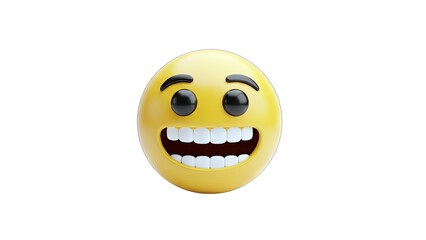Smiling Emoji with Big Teeth on White Background