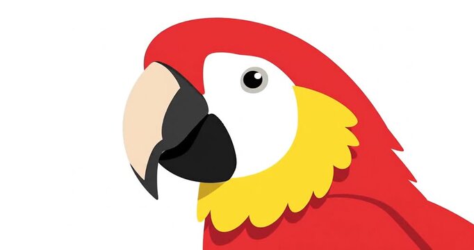 Colorful parrot illustration with vibrant feathers against a plain background, ideal for design use