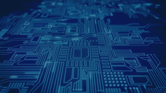 Blue circuit board background