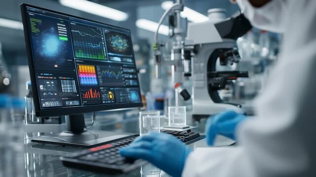 研究者が実験装置を操作している場面