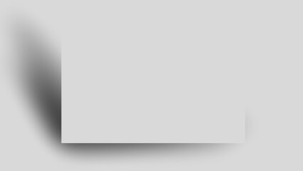 Blank white card with modern shadow on light gray background