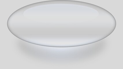 Shiny white oval object with smooth reflective surface