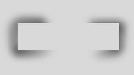 Modern rectangular white sign with shadow effect on gray background