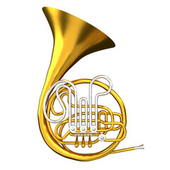 French Horn 3D Illustration