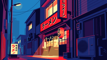 Obraz premium Neon lights illuminate tokyo street at night