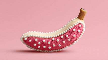 Creative Pink Banana Valentine Love Concept