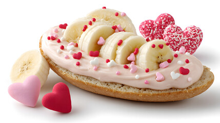 Creative Pink Banana Valentine Love Concept