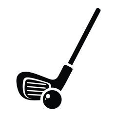 Golf club with ball silhouette sport gear