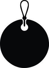 High-Quality Vector Illustration of a Black Round Tag with a Loop for Stylish Product Labeling, Gift Tag, or Branding Use