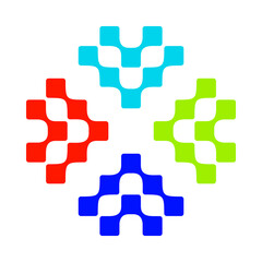 Multicolor Abstract Modular Shape Logo Icon for Technology and Creative Branding