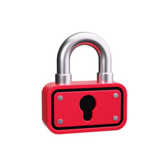 Padlock 3d render icons