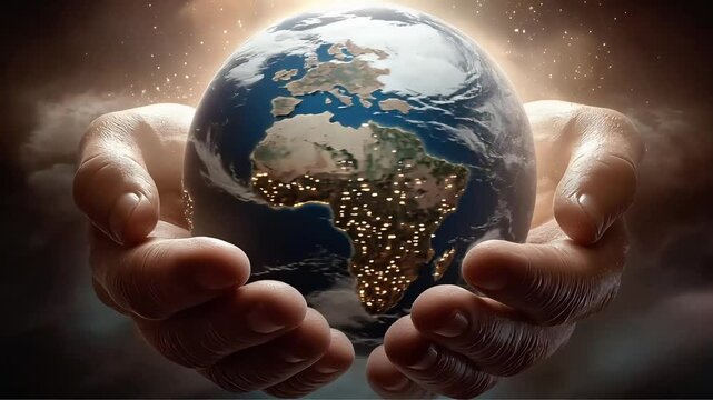 God's holding the world in his hands