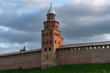 Fototapeta premium Kukuy Tower of the Novgorod Kremlin (Novgorod Detinets) on a sunny summer day, Veliky Novgorod, Russia