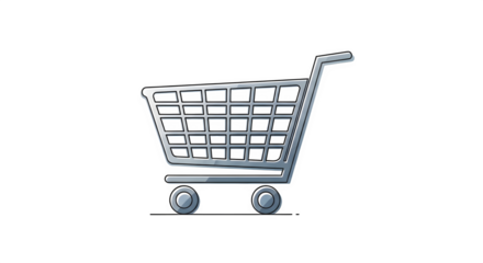Shopping cart icon isolated on transparent background