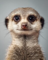Fototapeta premium cute animal looking straight at camera, centered composition, clean background, soft studio light