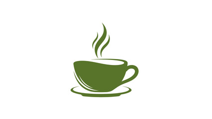 A delightful green cup of steaming hot coffee or tea, perfect for a morning beverage or a cozy break