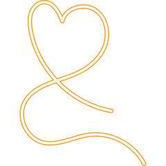 Heart Line Doodle Neon