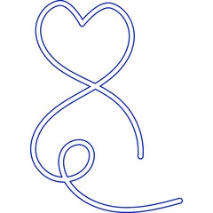 Heart Line Doodle Neon