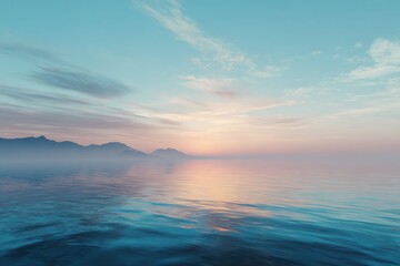 Obraz premium Pale sky wash with glow ring, fresh start, clear peaceful intention