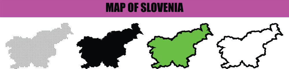 Modern Slovenia silhouette map featuring elegant line art and dotted design, minimal vector illustration for geography concepts, infographics, posters, and digital media © Ruman