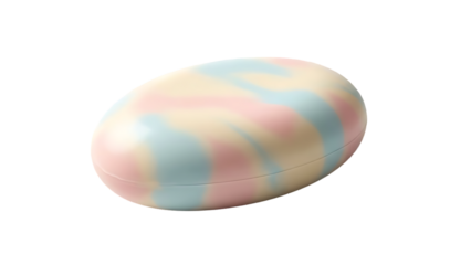 A pastel swirled easter egg on a transport background