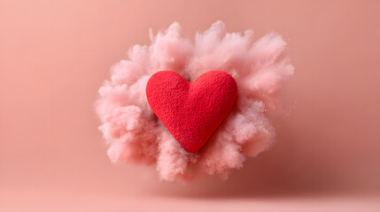 Exploding Pink Heart Symbol of Valentine Romance