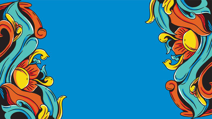 Vertical decorative floral border with bright colors and ethnic detailing.Theme Traditional, joyful, artistic.
for Posters, flyers, invitation layouts, cultural branding.