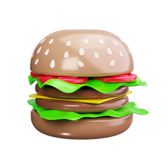 Vegan Burger 3d render icons