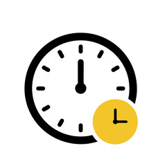 Clock Icon A Visual Representation of Time Management and Scheduling with a Yellow Accent