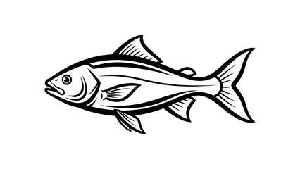 Fototapeta premium More detailed fish drawing with strong outlines, suitable for aquatic designs and vector projects.