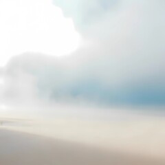 Soft cloud formation over a calm beach at sunrise  