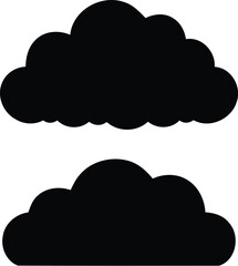 Stylized Black Cloud Silhouettes for Design Projects