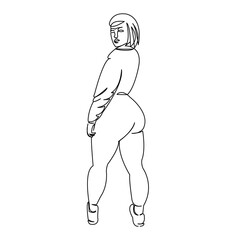 One continuous single drawing line art doodle workout, female, girl, young, woman, sport, weight, sportswoman, bodypositive. Isolated flat illustration hand draw contour on a white background
