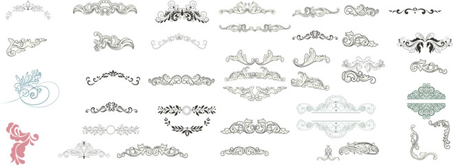 Collection of various architectural and decorative element designs