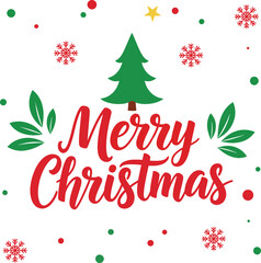Merry christmas calligraphy vector illustration