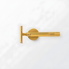 Gold Safety Razor Flat Lay Minimal Design