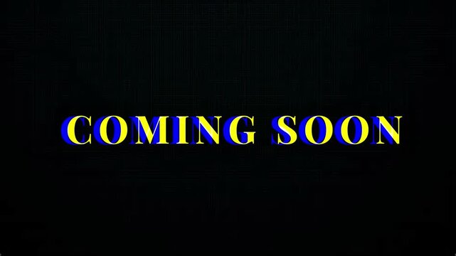 COMING SOON Color Glitch Text Luxes-Lt Font Failure Effect Animated Typeface 4K Black Background