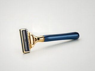 Blue and Gold Safety Razor Grooming Tool