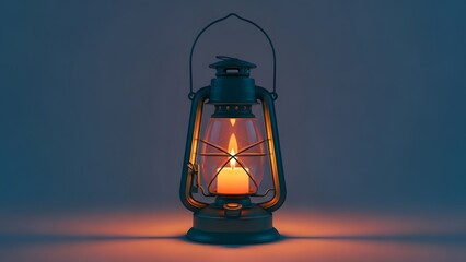 Vintage Oil Lantern with Glowing Light
