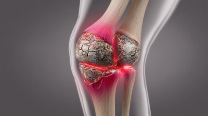 Joint Anatomy in Focus: A detailed medical illustration highlights the complexities of the joint, emphasizing the interaction of bones and the potential for inflammation.