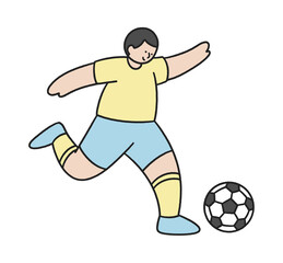 soccer player kicking ball