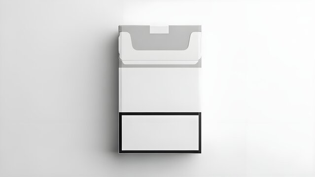 Blank white cigarette pack on a white background