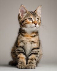 Obraz premium cute animal sitting, centered composition, clean background, copy space around subject, soft studio lighting