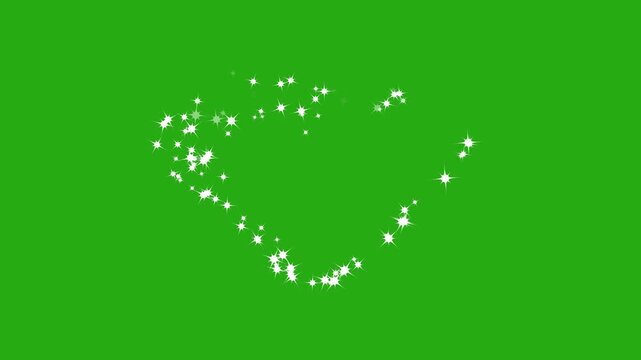 Glittering star dust trail sparkling particles, glitter sparkle line stars animated green screen, perfect for luxurious festive visuals, magical neutrons, and premium logo animation