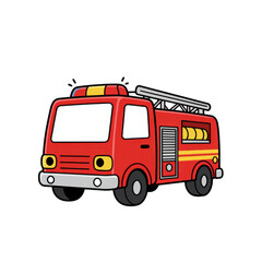 Red fire truck ready for action