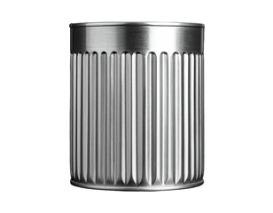 Metallic cylinder with ribbed body and a smooth, silver top