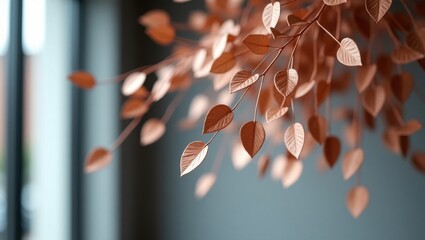 Delicate dried leaves hanging