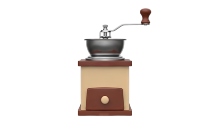 Vintage Coffee Grinder Isolated on White Background