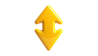Glossy gold up-down arrow icon on black