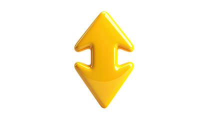 Glossy gold up-down arrow icon on black